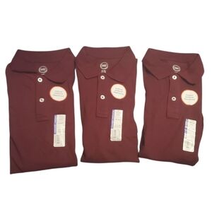 Wonder Nation Boy's Burgundy Uniform Polo Shirts 3 PC Bundle XL 14-16
